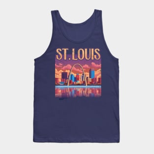 St Louis Gateway Arch City Skyline Art Tank Top